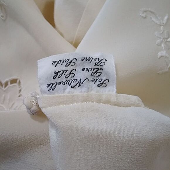 Vintage 50s,60s, Geony 100% SILK Embroidered BLOUSE Size Small 34 - Picture 6 of 14